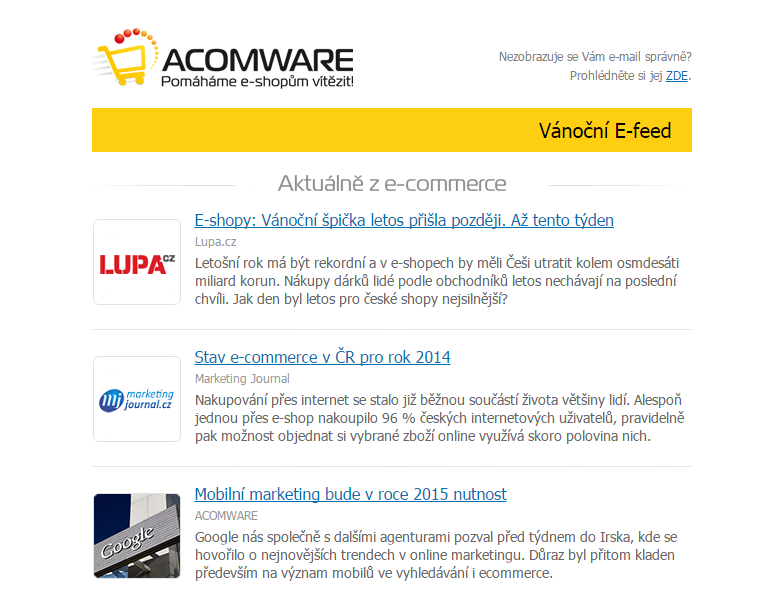 E-feed (prosinec 2014) – růst tržeb z PPC o 458 %