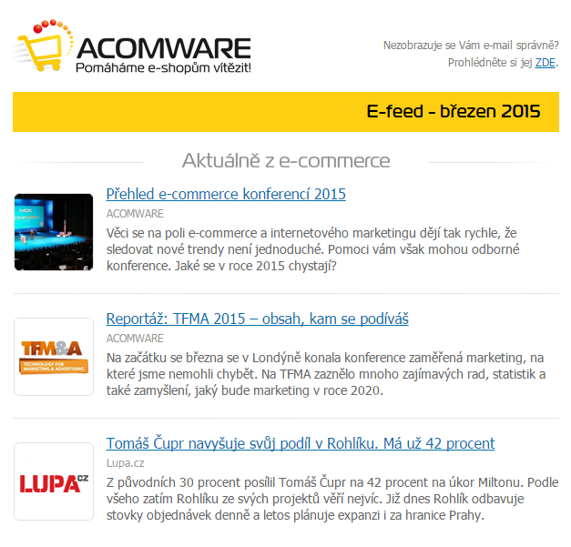 E-feed (březen 2015) – Hromadné na Seznam.cz nebo přehled konferencí pro letošek
